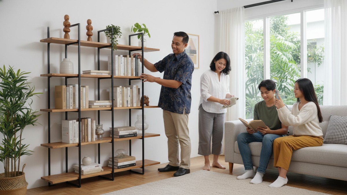 Pemilihan material menjadi fondasi utama rak minimalis. Material yang umum digunakan meliputi kayu solid, kayu olahan berkualitas, serta kombinasi besi ringan