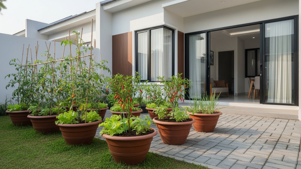 Kombinasi tanaman tumpang sari satu wadah