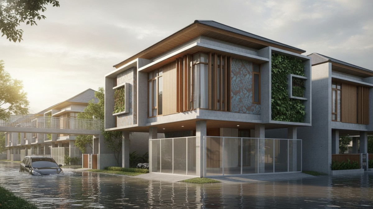 Dengan meninggikan bangunan dan pagar tahan air untuk mengantipasi banjir yang lebih tinggi merusak bangunan utama