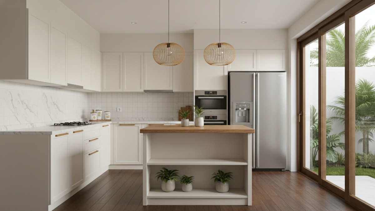 Tampilan lemari dapur minimalis yang rapi dan modern.