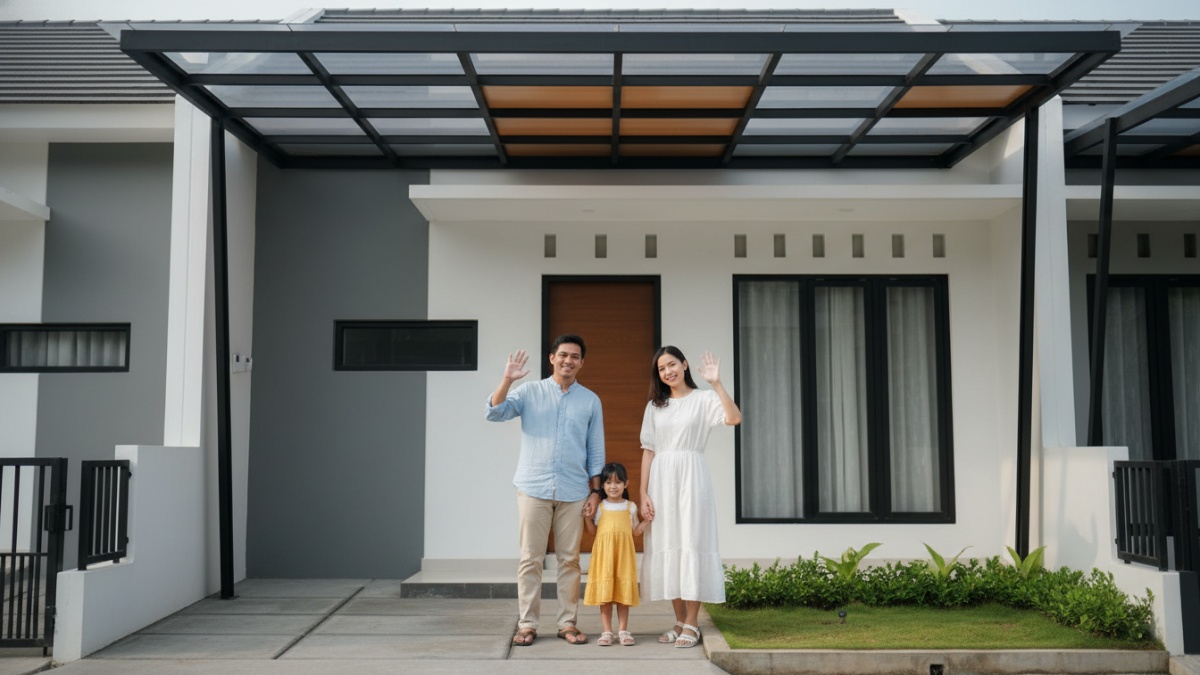 Kanopi rumah modern sebagai elemen pelindung dan estetika fasad.