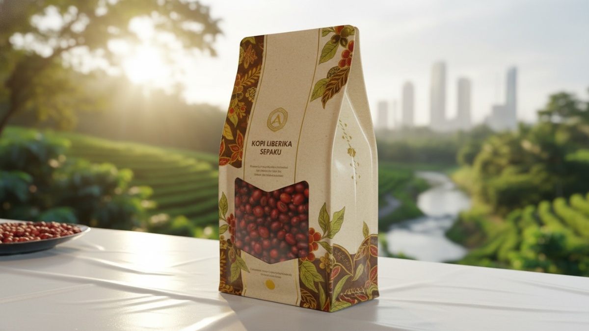 Ilustrasi Kawasan Agro Wisata Desa Sukaraja sebagai pusat pengembangan kopi lokal.