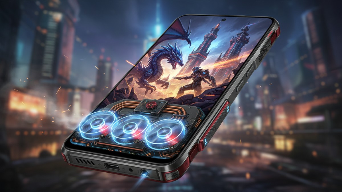 Ilustrasi HP gaming 2026 dengan tampilan grafis tinggi dan sistem pendingin modern.