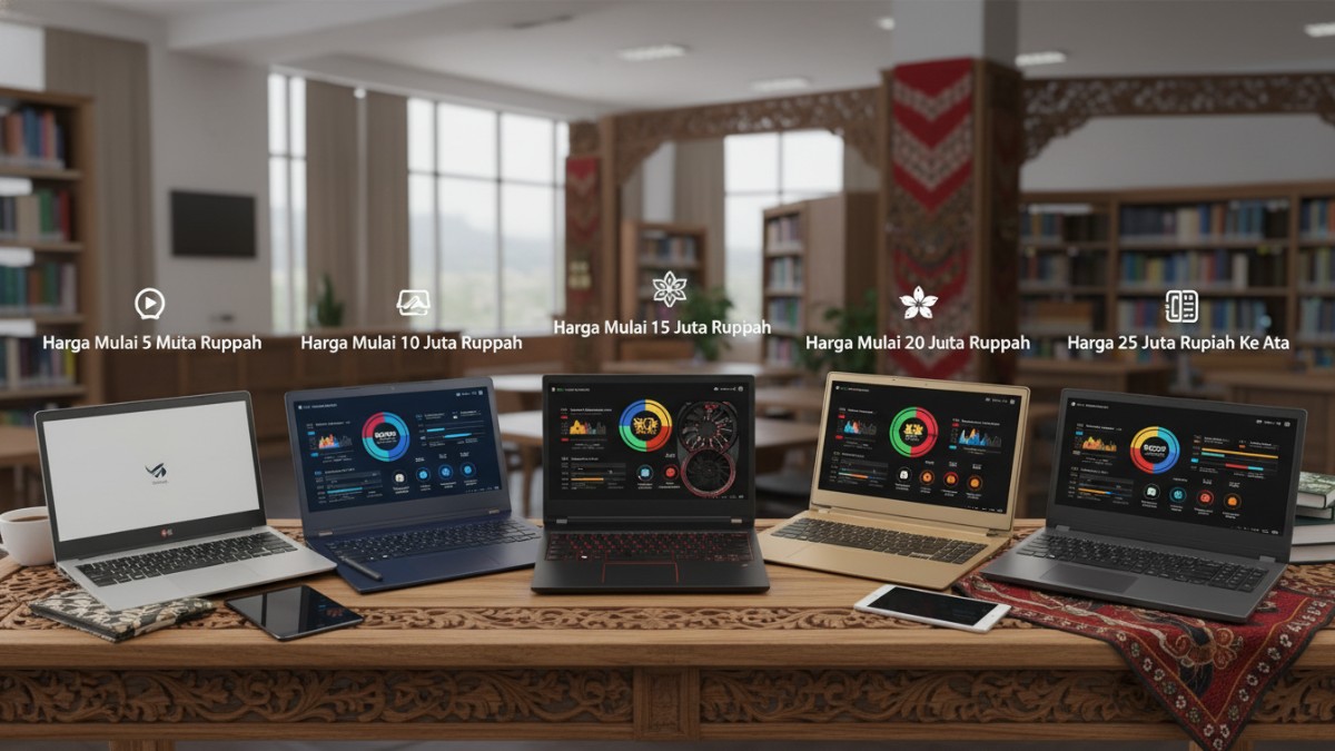 Perbandingan beberapa laptop mahasiswa dengan rentang harga berbeda.