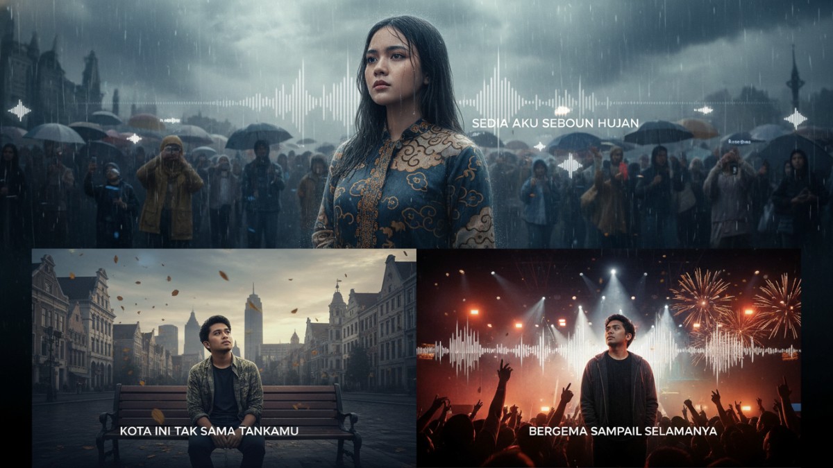 Visual poster musisi Indonesia yang masuk 15 besar.
