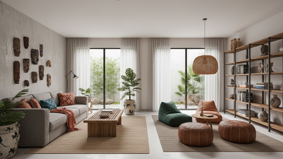 Ruang keluarga nyaman dengan beragam konsep desain interior.