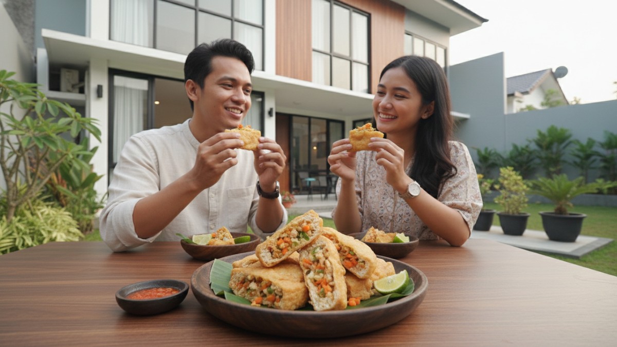 Tahu walik goreng dengan isian gurih.