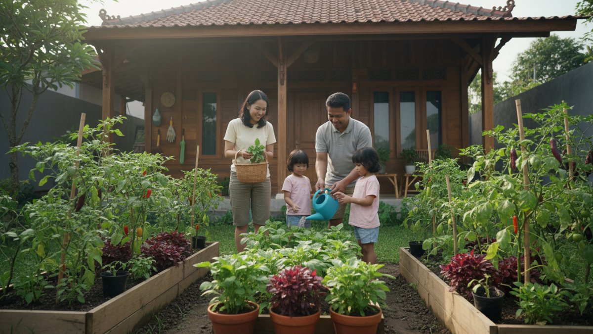 kebun sayur di halaman rumah