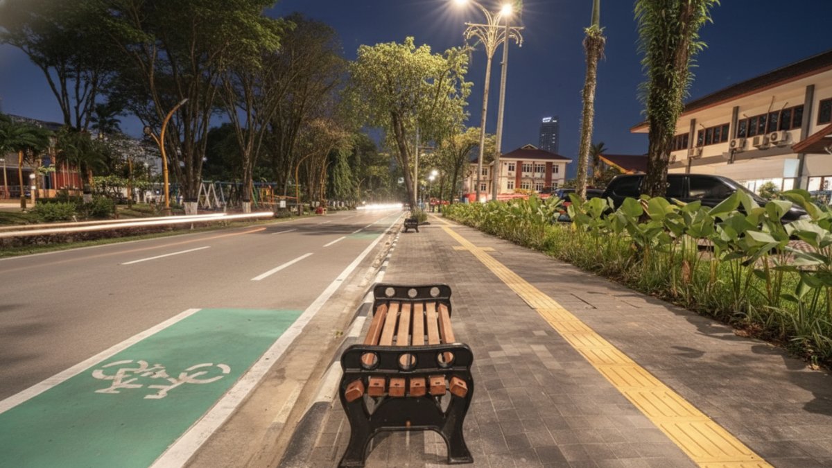 Trotoar di Jalan Ruhui Rahayu, Balikpapan.