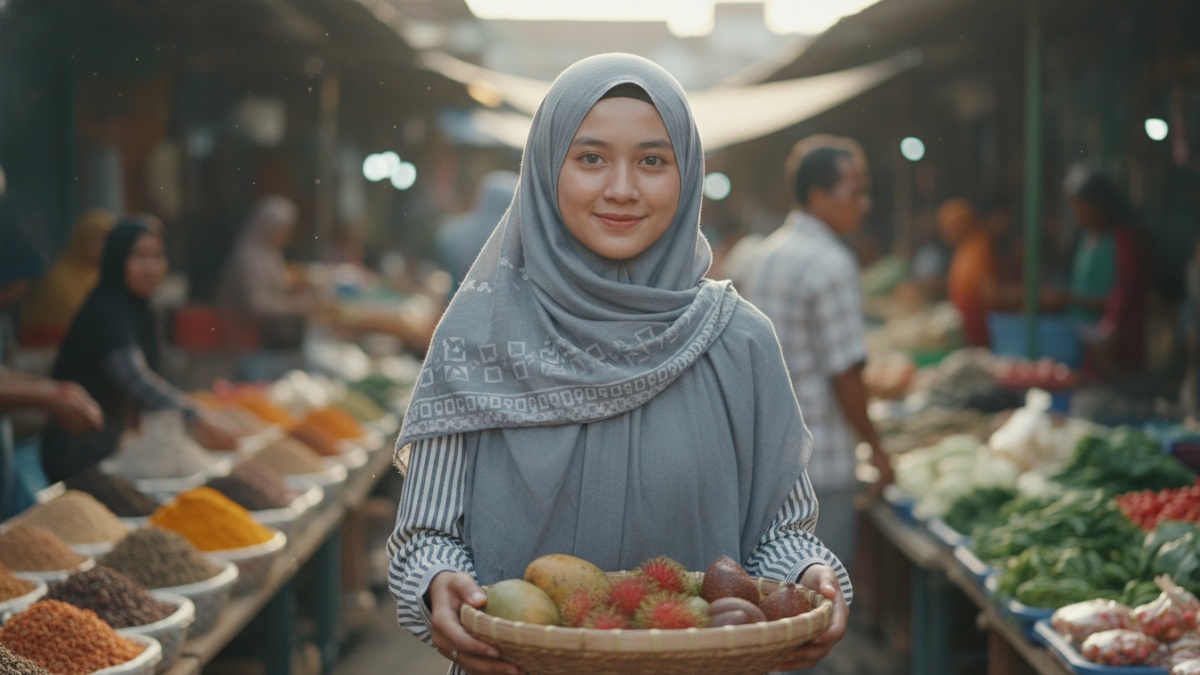 kulit kepala tertutup hijab sepanjang aktivitas.