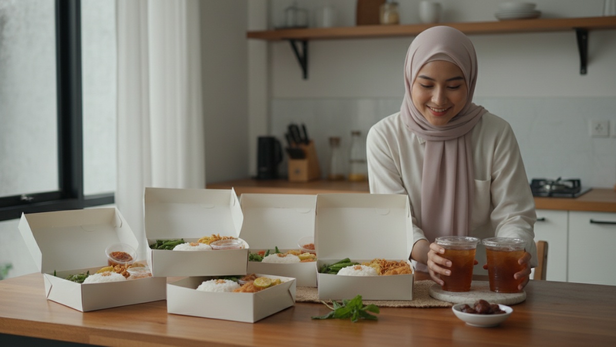menata nasi kotak buat berbuka puasa,jumat berkah dan takjil