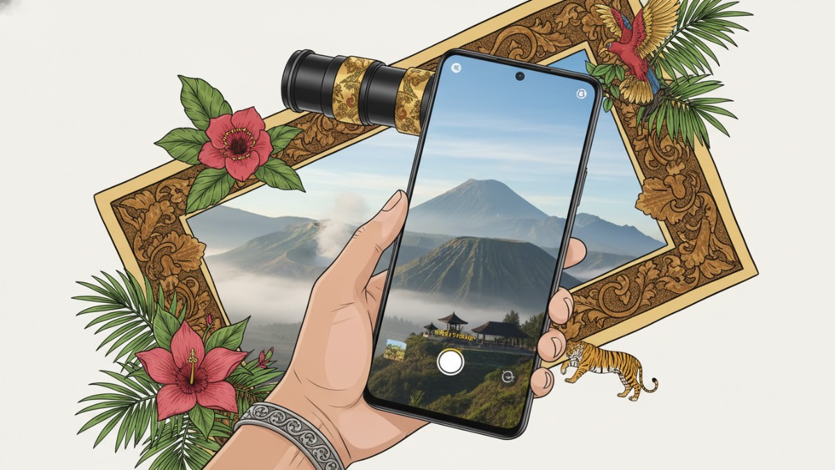 Ilustrasi kamera periskop Realme 16 Pro saat digunakan memotret objek jauh dengan hasil tajam