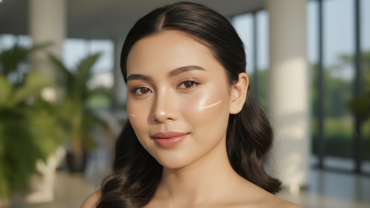 Aplikasi contour wajah tipis dengan hasil menyatu alami
