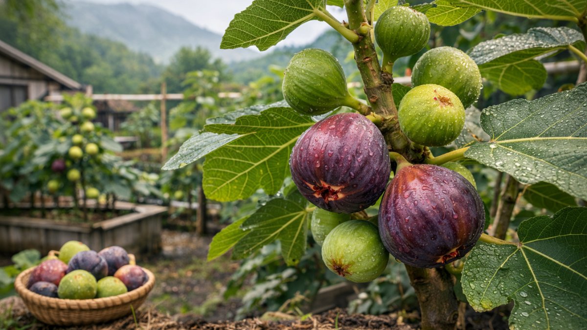 Buah tin di kebun mini rumah.