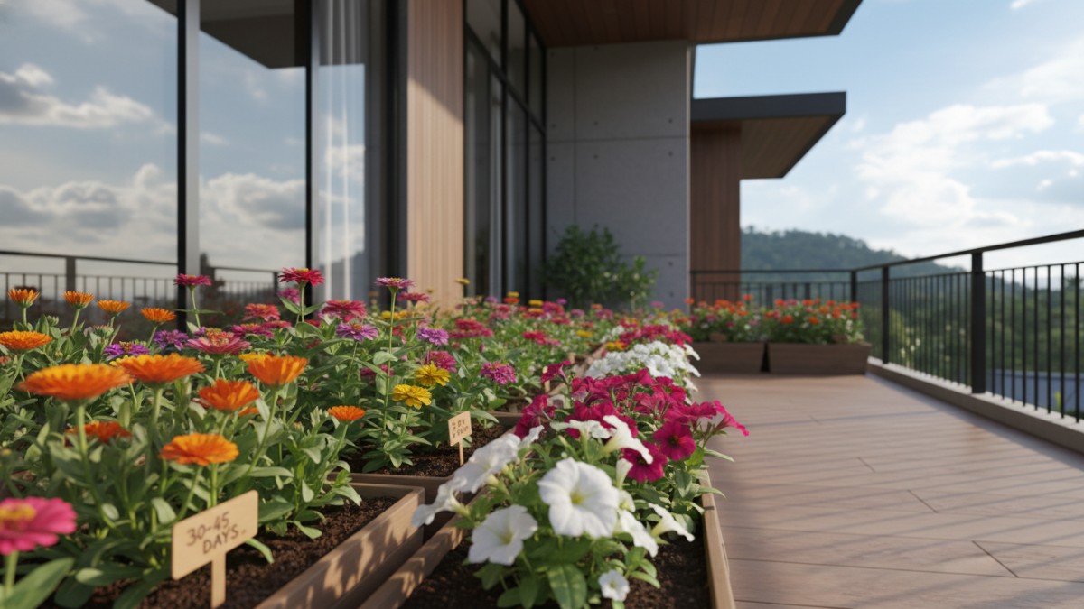 Deretan pot marigold dan calendula cepat mekar di balkon rumah, warna langsung muncul Cess