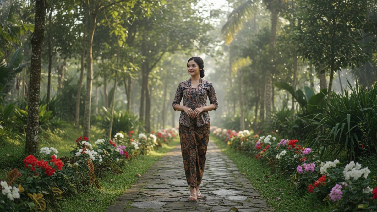 taman yang di tumbuhi bunga bunga yang indah dan mekar