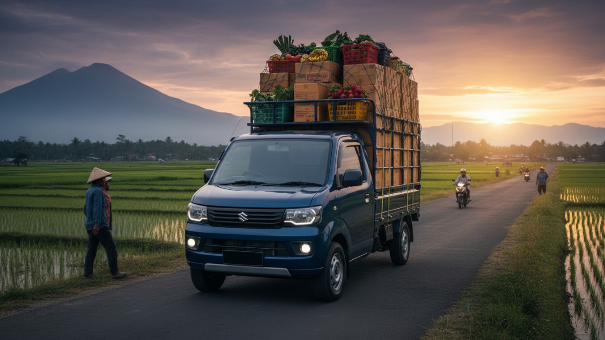Suzuki Carry Pick Up 2026 digunakan untuk distribusi barang harian dengan muatan stabil dan efisien.