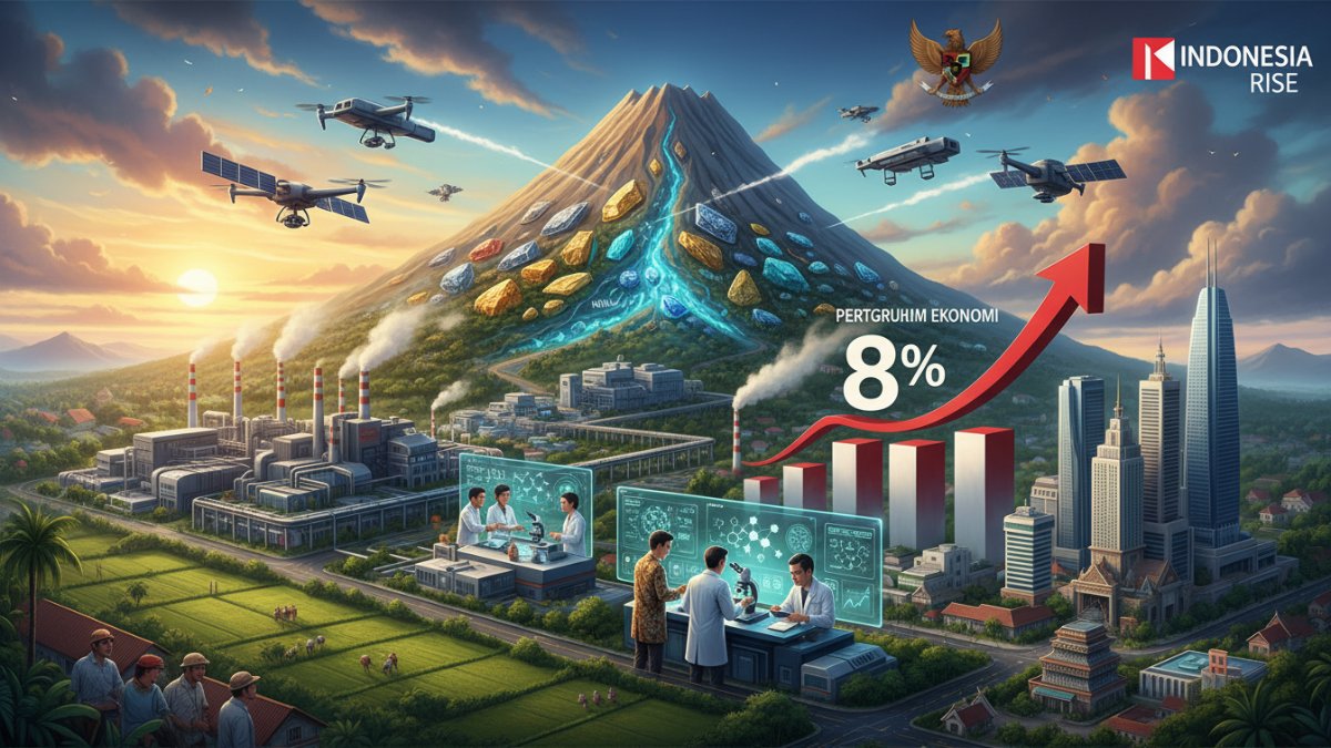 Ilustrasi Kawasan smelter industri yang menunjukkan dampak hilirisasi terhadap penciptaan ekosistem industri.