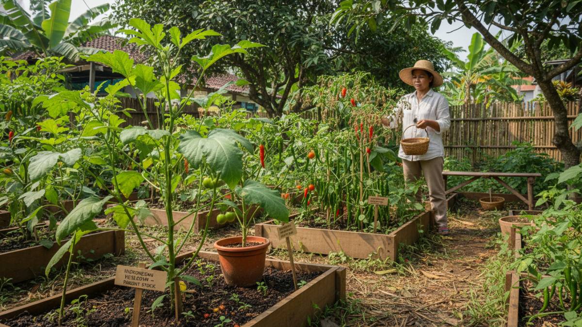 Tanaman sehat di kebun rumah dipilih sebagai induk untuk saving seed.