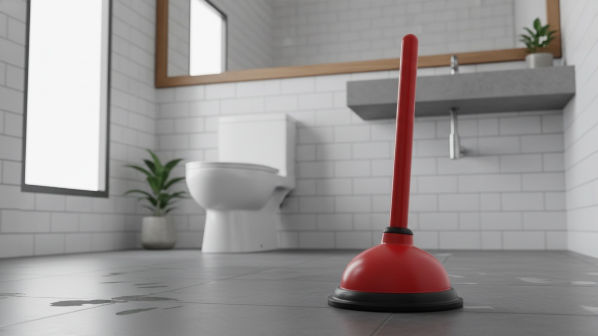 Penggunaan plunger khusus toilet dengan posisi karet rapat.
