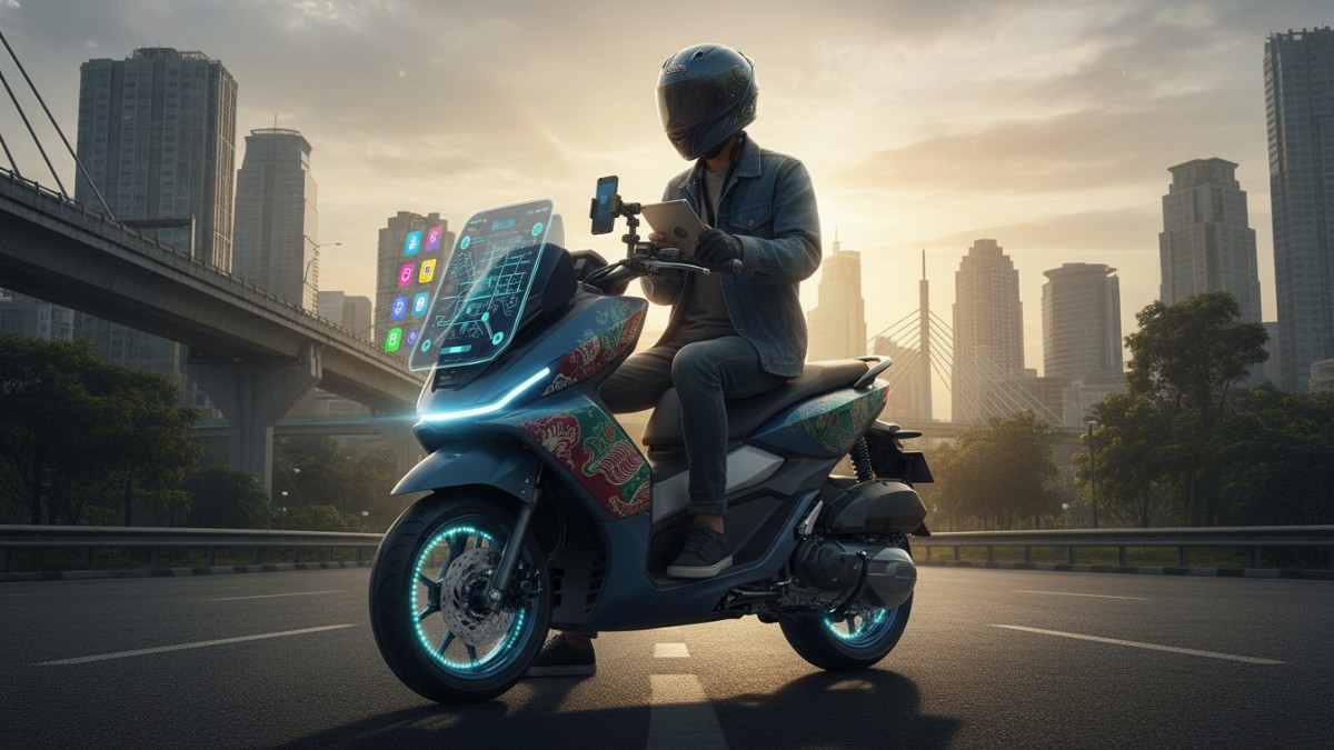 Motor ringkas dengan fitur digital mendukung mobilitas kreatif di kota.