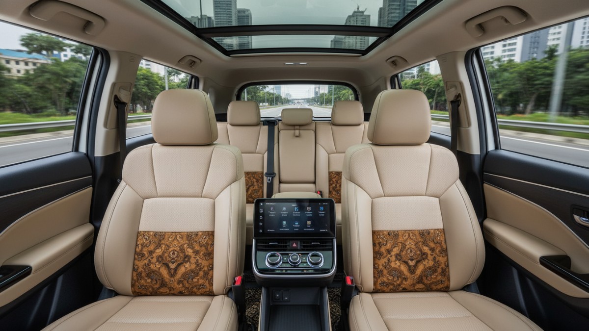 Konfigurasi tujuh penumpang pada SUV elektrifikasi modern.
