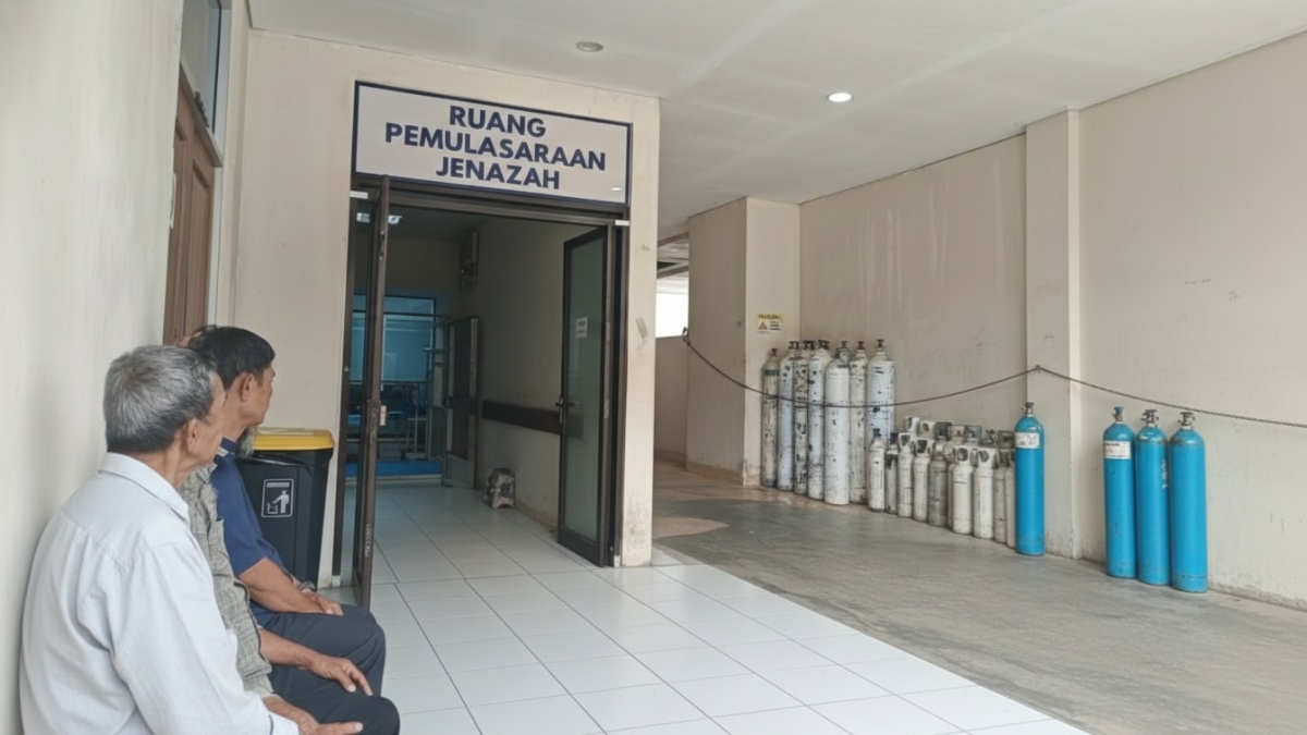 Situasi RSUD Taman Husada oleh kerabat korban dan pengurus Pondok Pesantren Hidayatulla