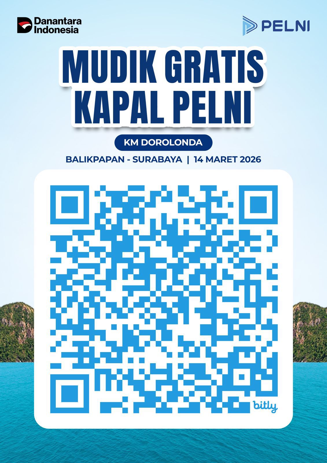 QR Code pendaftaran Program Mudik Gratis BUMN 2026 rute Balikpapan-Surabaya yang diselenggarakan oleh PT PELNI.