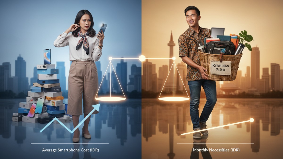 Perbandingan biaya ponsel dengan kebutuhan pekerja muda.