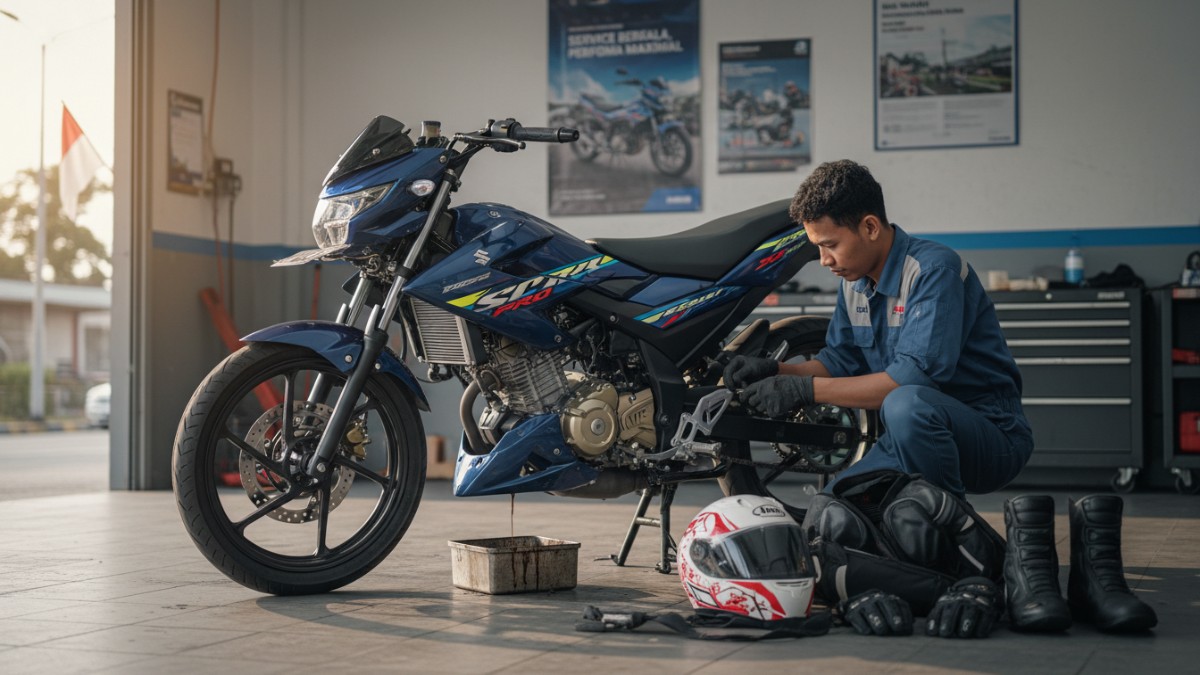 Visual servis rutin dan perlengkapan keselamatan.