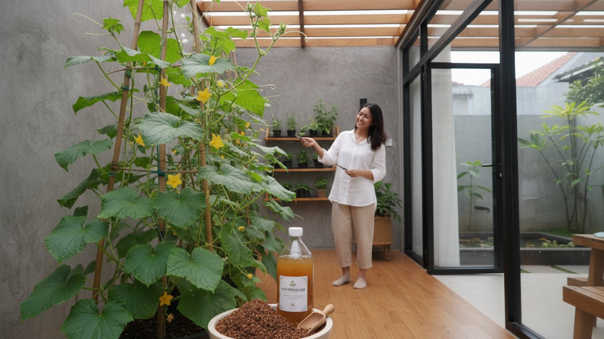 Daun mentimun rimbun tapi minim buah sebagai contoh salah nutrisi