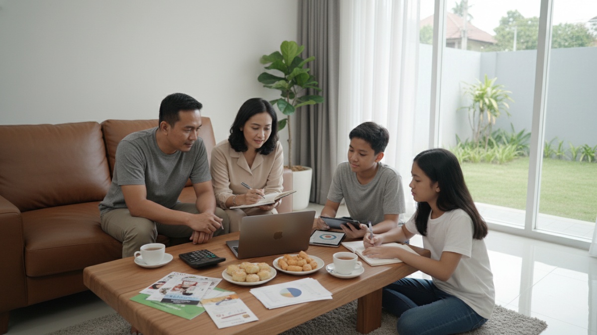 Estimasi biaya aktivitas keluarga rumahan. 