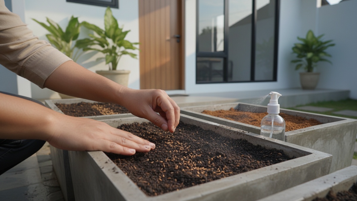 Benih wortel cukup ditabur tipis dengan kedalaman 0,5&ndash;1 cm. Setelah itu, tutup tipis menggunakan kompos halus. Penyiraman dilakukan dengan semprotan lembut agar benih kada hanyut.