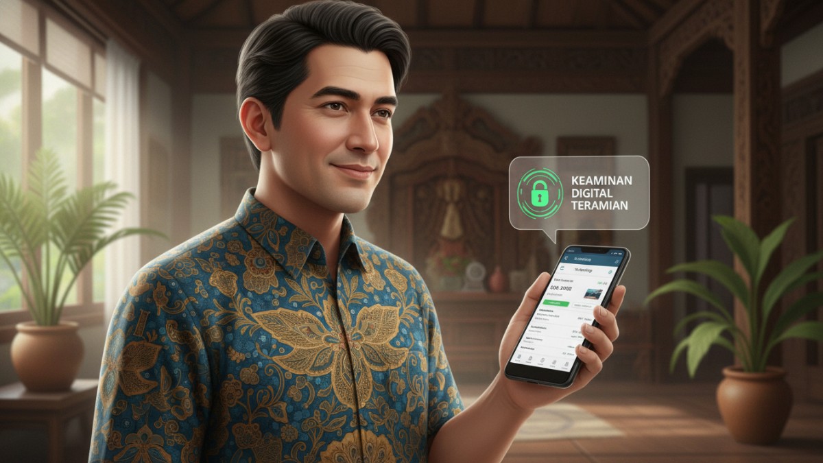 ampilan layar input PIN m-Banking dengan ikon gembok sebagai simbol keamanan akses.