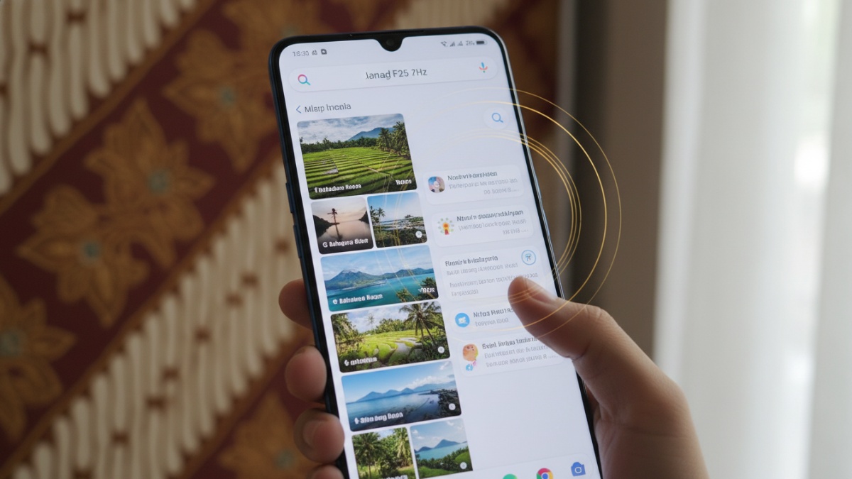 Layar AMOLED 120Hz Oppo F25 Pro menampilkan visual halus saat multitasking.