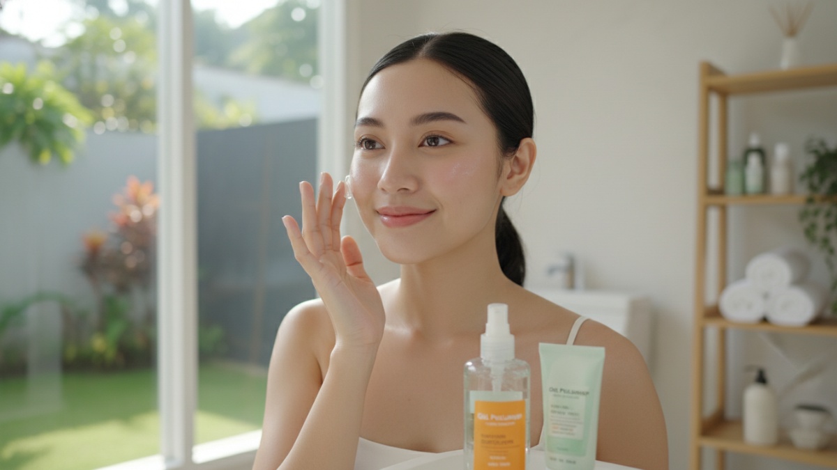 Rutinitas skincare sederhana setelah mencuci wajah.