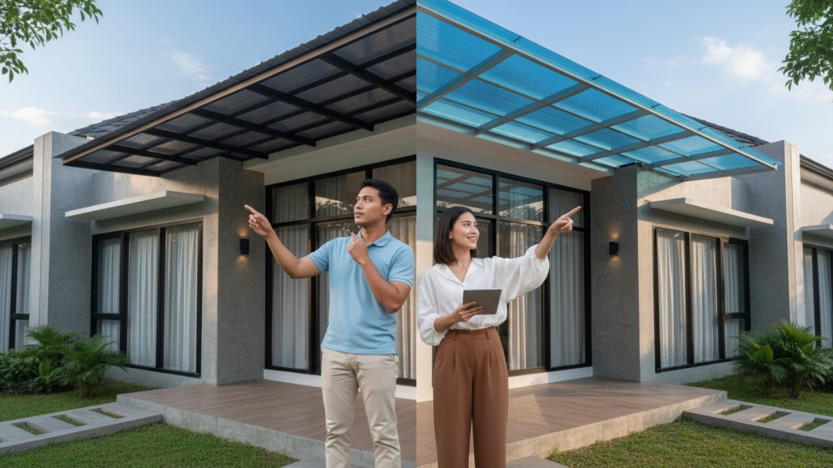 Perbandingan material atap spandek dan polycarbonate. 