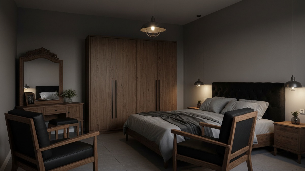 Tata furnitur ringkas dengan warna dinding terang.