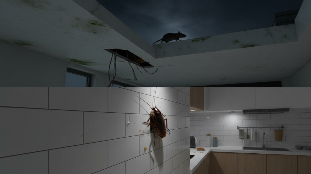 Ilustrasi dapur bersih dengan bahan dapur sebagai solusi alami usir kecoa dan tikus.
