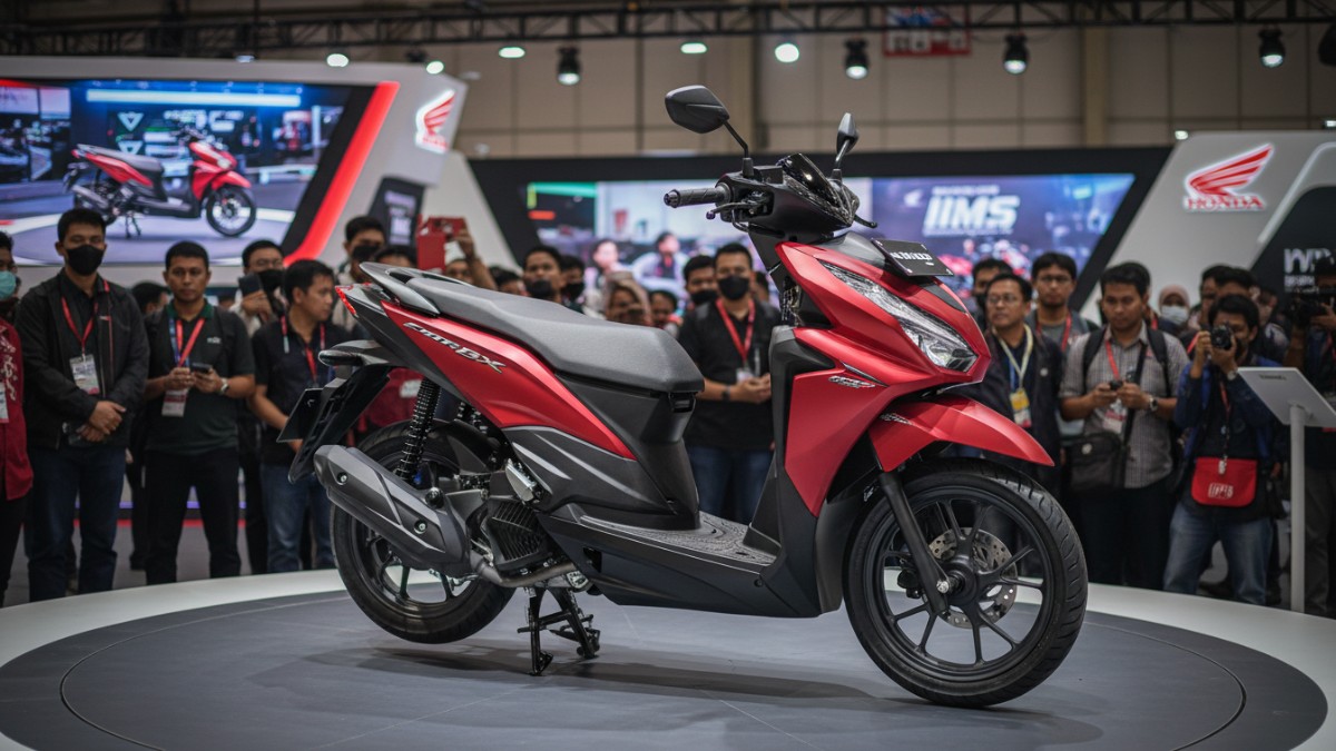 Detail panel digital dan fitur modern motor Honda terbaru.