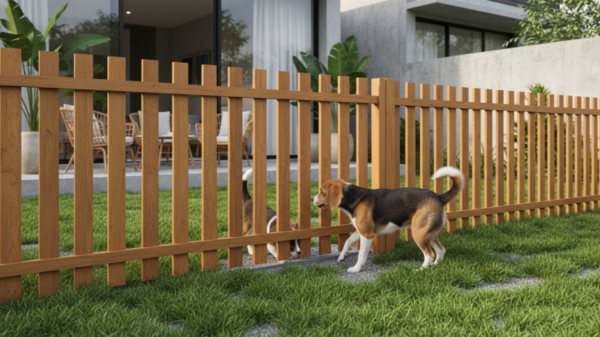 Detail jarak antar kisi pagar aman untuk anjing kecil.