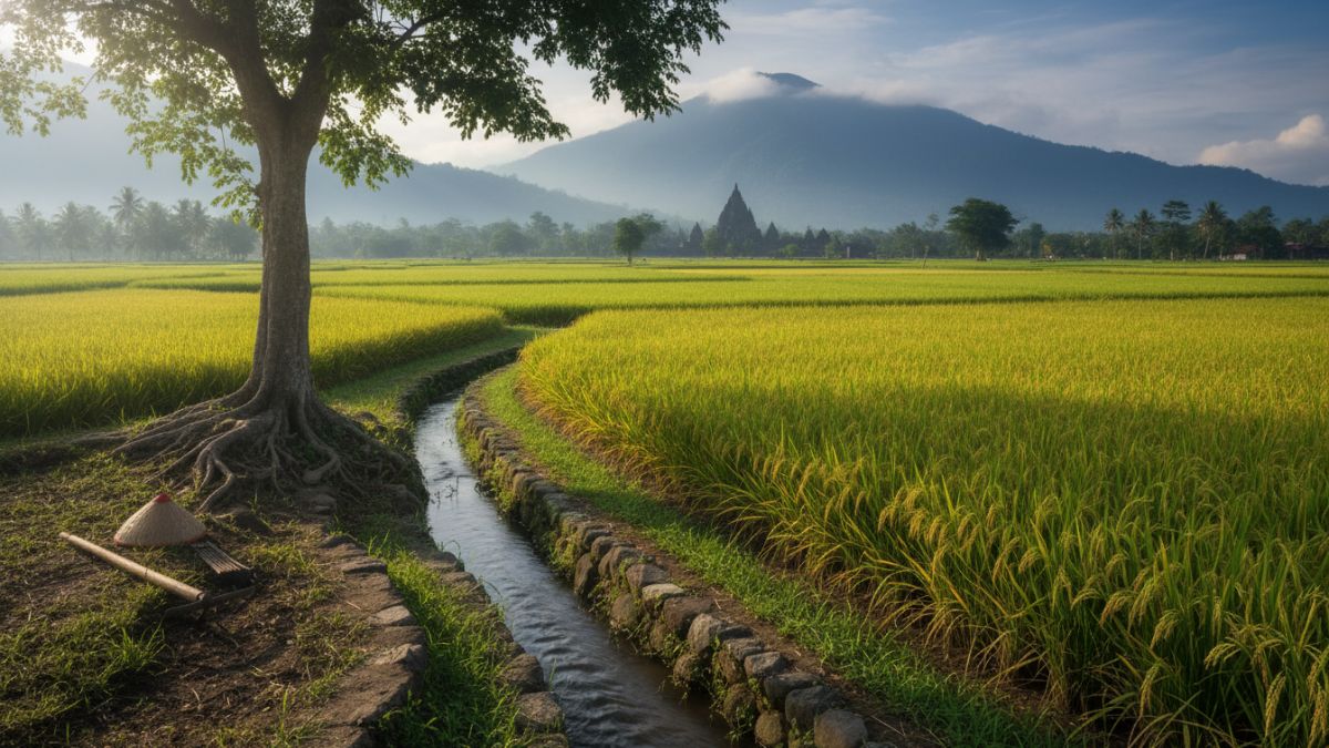 Ilustrasi ladang sebagai metafora amal dan perawatan ibadah.