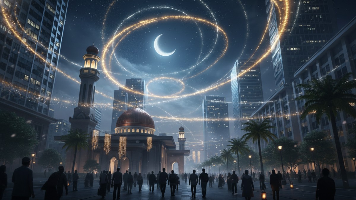 suasana Ramadhan dengan cahaya simbol rahmat dan ampunan. 