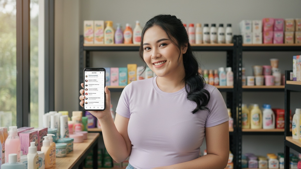 aktifitas dirumah menggunakan Hp untuk menjual kebutuhan harian