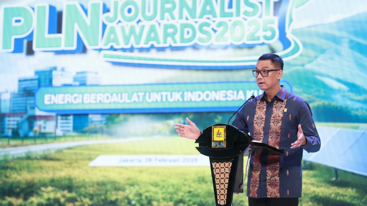 Darmawan Prasodjo menegaskan peran strategis pers dalam mendukung pemahaman publik soal transformasi energi nasional di PLN Journalist Awards 2025, Jakarta, Kamis (26/2).