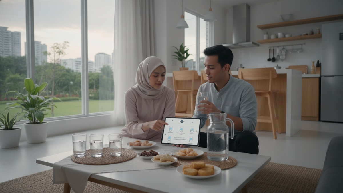 panduan pembagian minum air dari berbuka hingga sahur. 