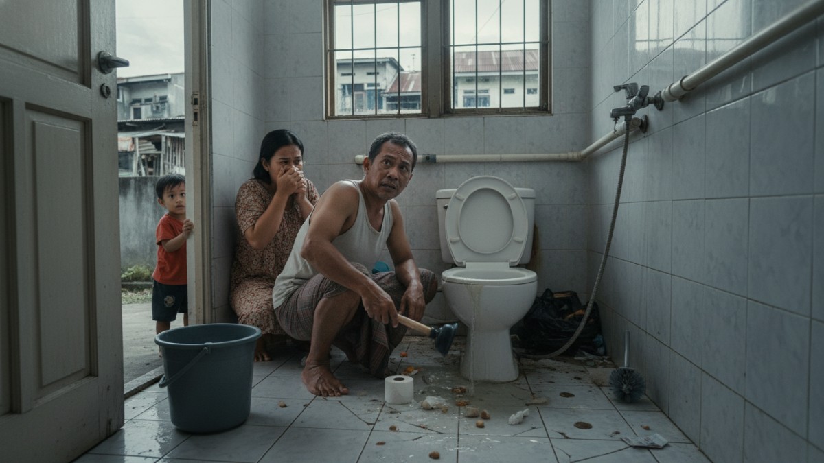 WC mampet di kamar mandi rumah 