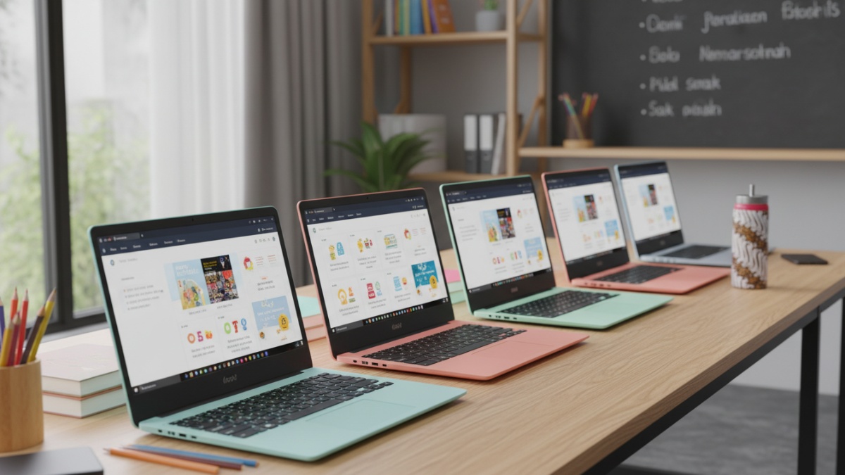 Deretan laptop pelajar harga terjangkau dengan desain ringkas dan layar lega.