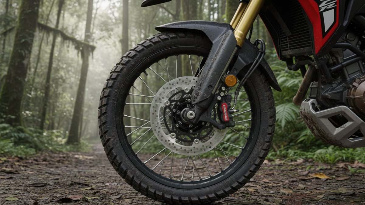 Close-up sistem rem dan roda depan Honda X-Tracker 2026.