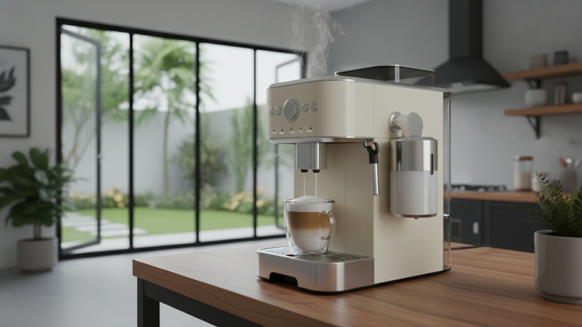 Fitur milk frother menghasilkan busa susu lembut